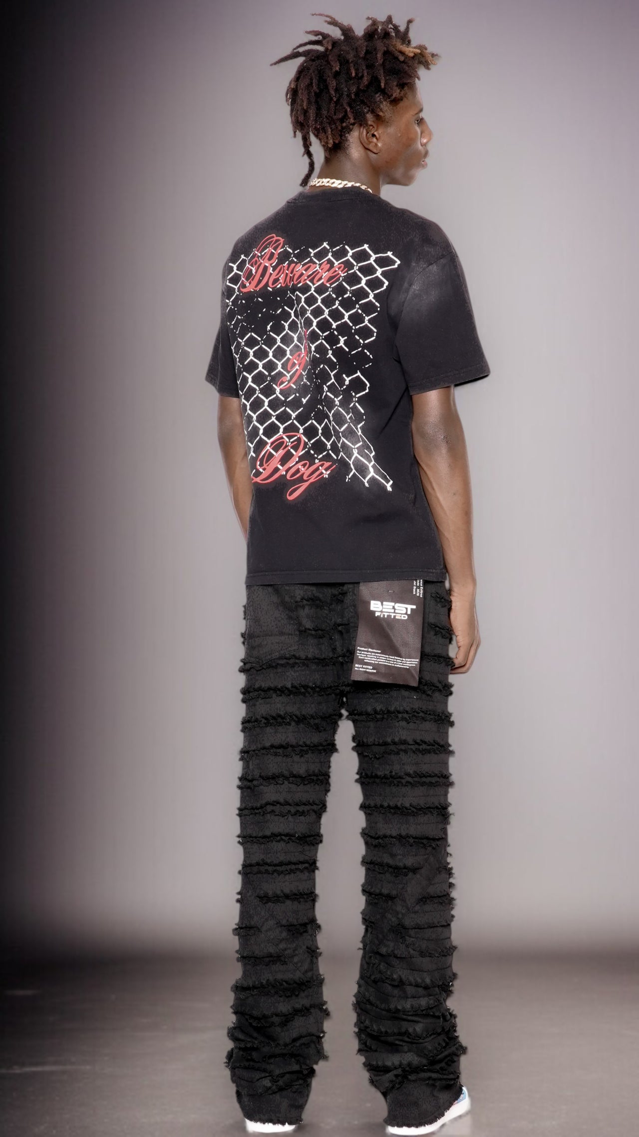 Men’s Stacked Jeans – Urban Edge Distressed Baggy Jeans