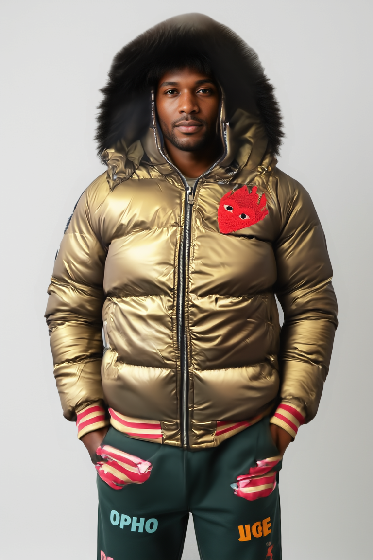 Metallic Gold Puffer Jacket