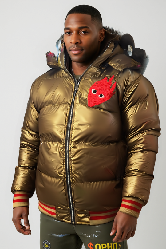 Metallic Gold Puffer Jacket