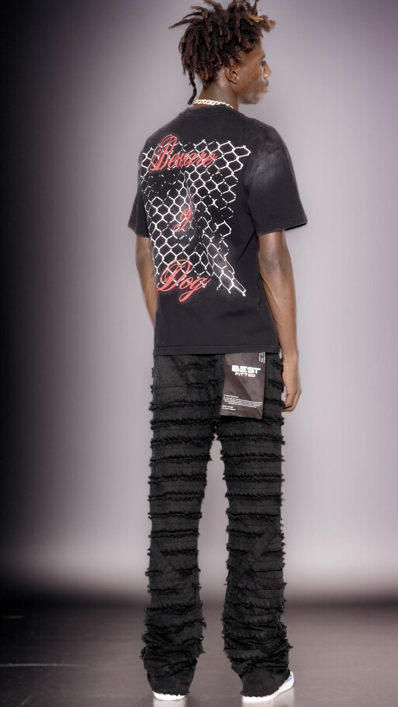 Men’s Stacked Jeans – Urban Edge Distressed Baggy Jeans